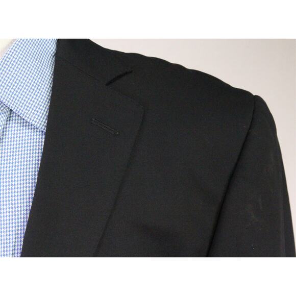 Z Zegna Solid Black 2-Btn Wool Blazer Jacket Men's 42R - Picture 4 of 10